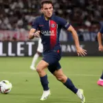 Manuel Ugarte playing for PSG