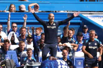 Enzo Maresca on the touchline during a Chelsea match