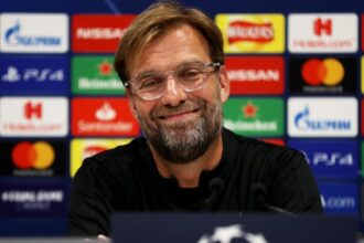 Jurgen Klopp at a press conference or speaking with players